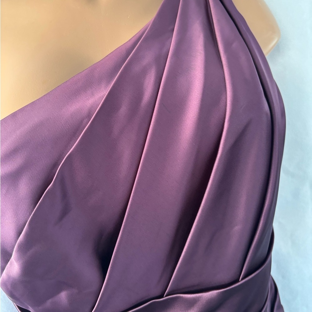 David's Bridal Asymmetrical Plum Dress - Picture 2 of 15